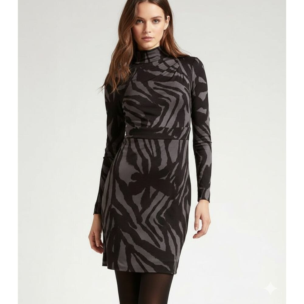 Tory Burch Interlock 100% Silck Mock Neck Dress